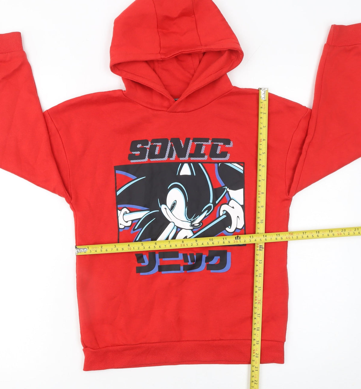 Sonic The Hedgehog Boys Red Hoodie 10 Years Pullover Graphic Print