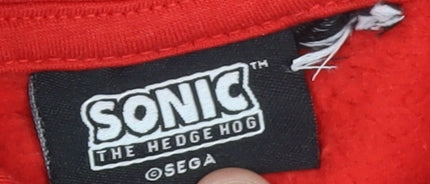 Sonic The Hedgehog Boys Red Hoodie 10 Years Pullover Graphic Print
