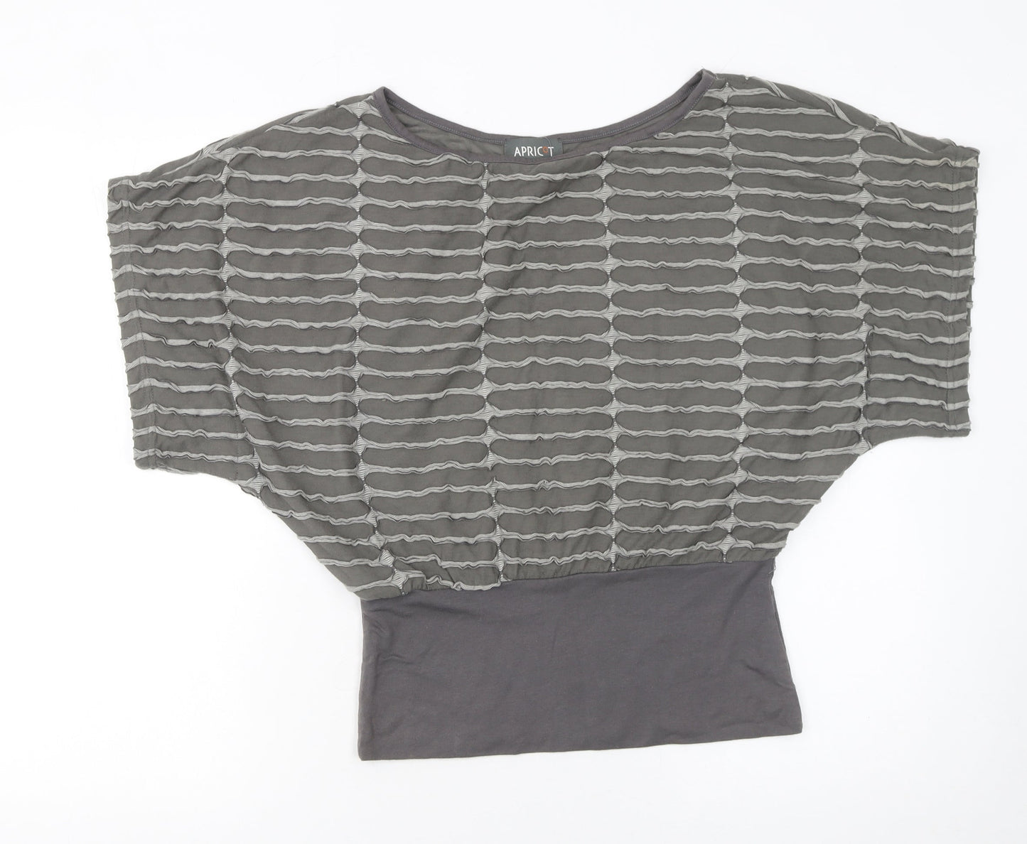 Apricot Women's Grey Cotton Blend Boat Neck Dolman Sleeve Jumper Size S