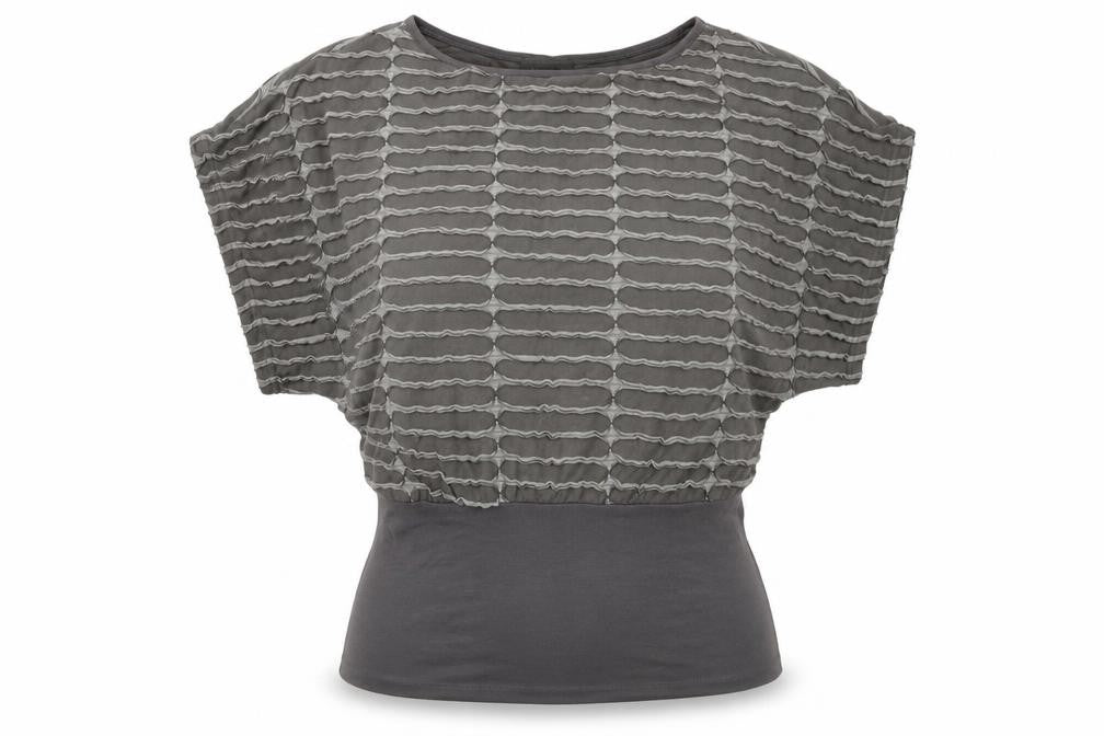 Apricot Women's Grey Cotton Blend Boat Neck Dolman Sleeve Jumper Size S