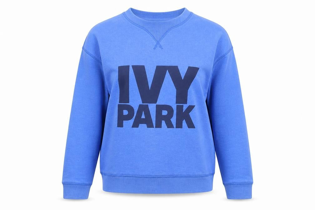 Ivy Park Women's Blue Cotton Blend Pullover Sweatshirt Size S