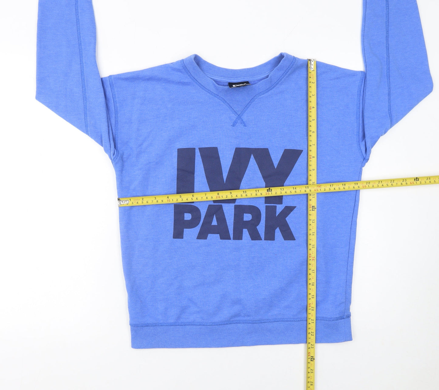Ivy Park Women's Blue Cotton Blend Pullover Sweatshirt Size S