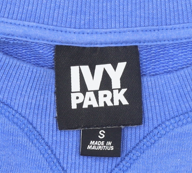 Ivy Park Women's Blue Cotton Blend Pullover Sweatshirt Size S