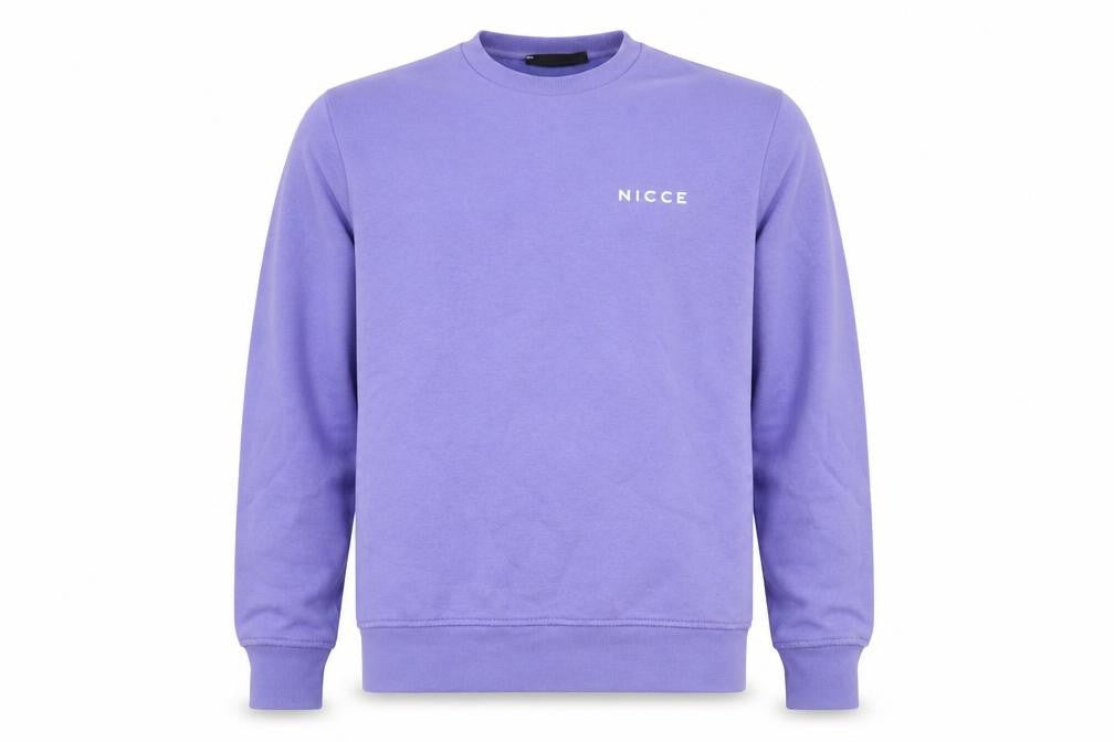 NICCE Men's Purple XS Pullover Sweatshirt Crew Neck Logo Fleece