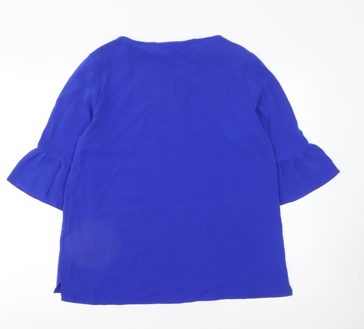 Smith Collection Women's Blue Bell Sleeve Tunic Blouse Size 14