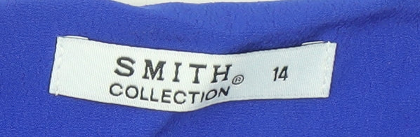 Smith Collection Women's Blue Bell Sleeve Tunic Blouse Size 14