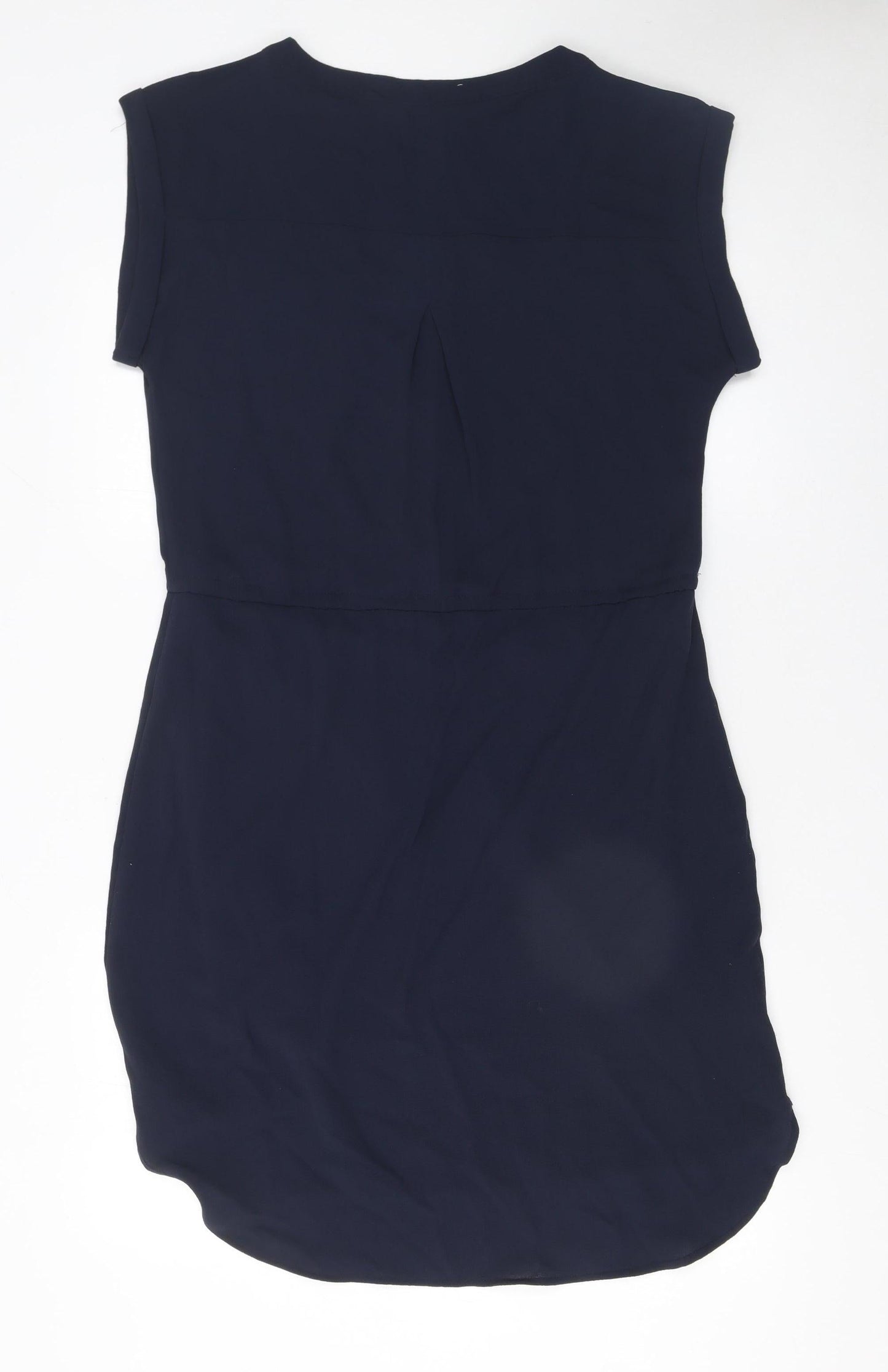ONLY Women’s Blue Sleeveless Shirt Dress Size 10 Drawstring Waist
