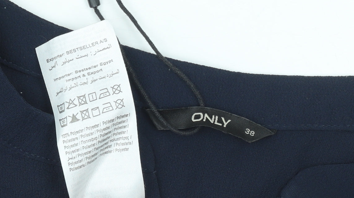 ONLY Women’s Blue Sleeveless Shirt Dress Size 10 Drawstring Waist