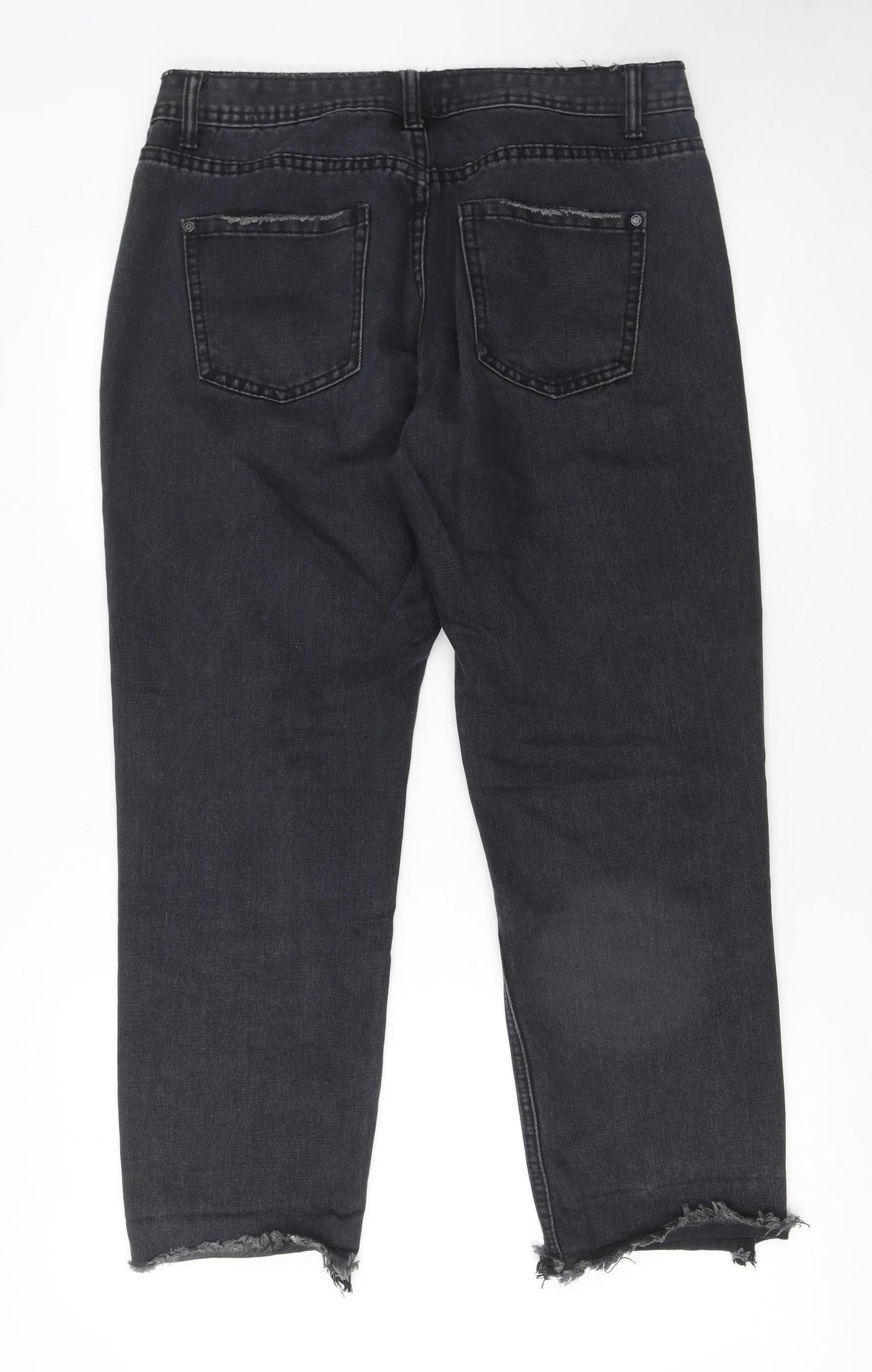 Missguided Womens Black Size 12 Regular Fit Ankle Jeans