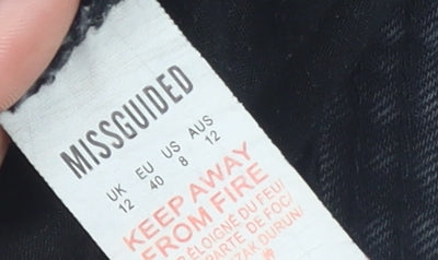 Missguided Womens Black Size 12 Regular Fit Ankle Jeans