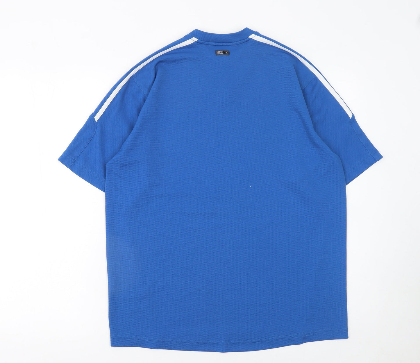 Adidas Men's Blue V-Neck Sports T-Shirt Size M Short Sleeve