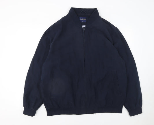 Easy Classics Men's Navy Blue XL Bomber Jacket Zip Polyester