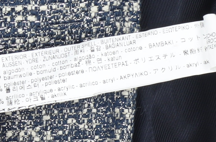 Zara Basic Women Grey Tweed Mid-Length One Button Blazer XS