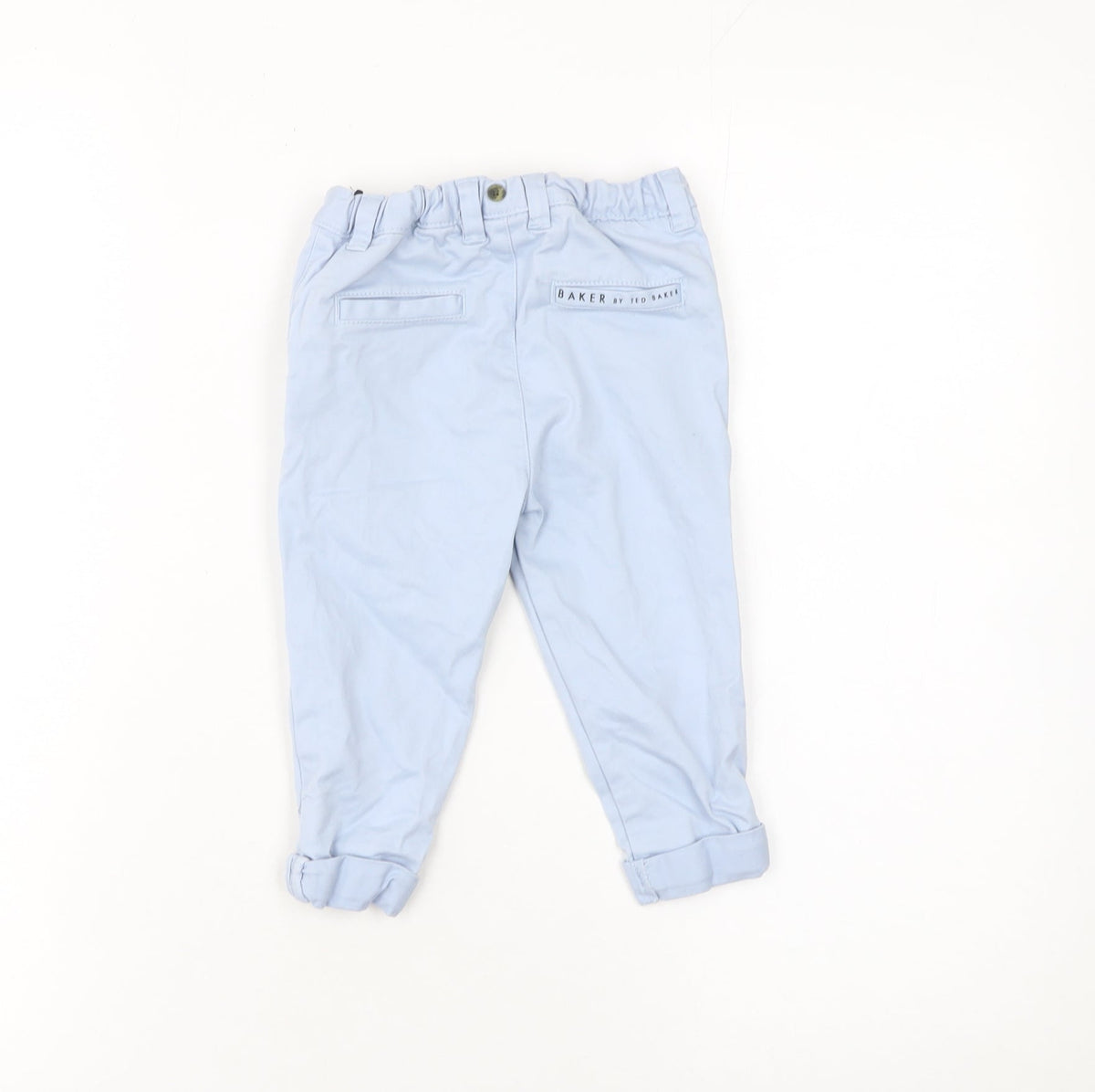 Ted Baker Boys Blue Khaki Trousers 9-12 Months Adjustable Waist Twill