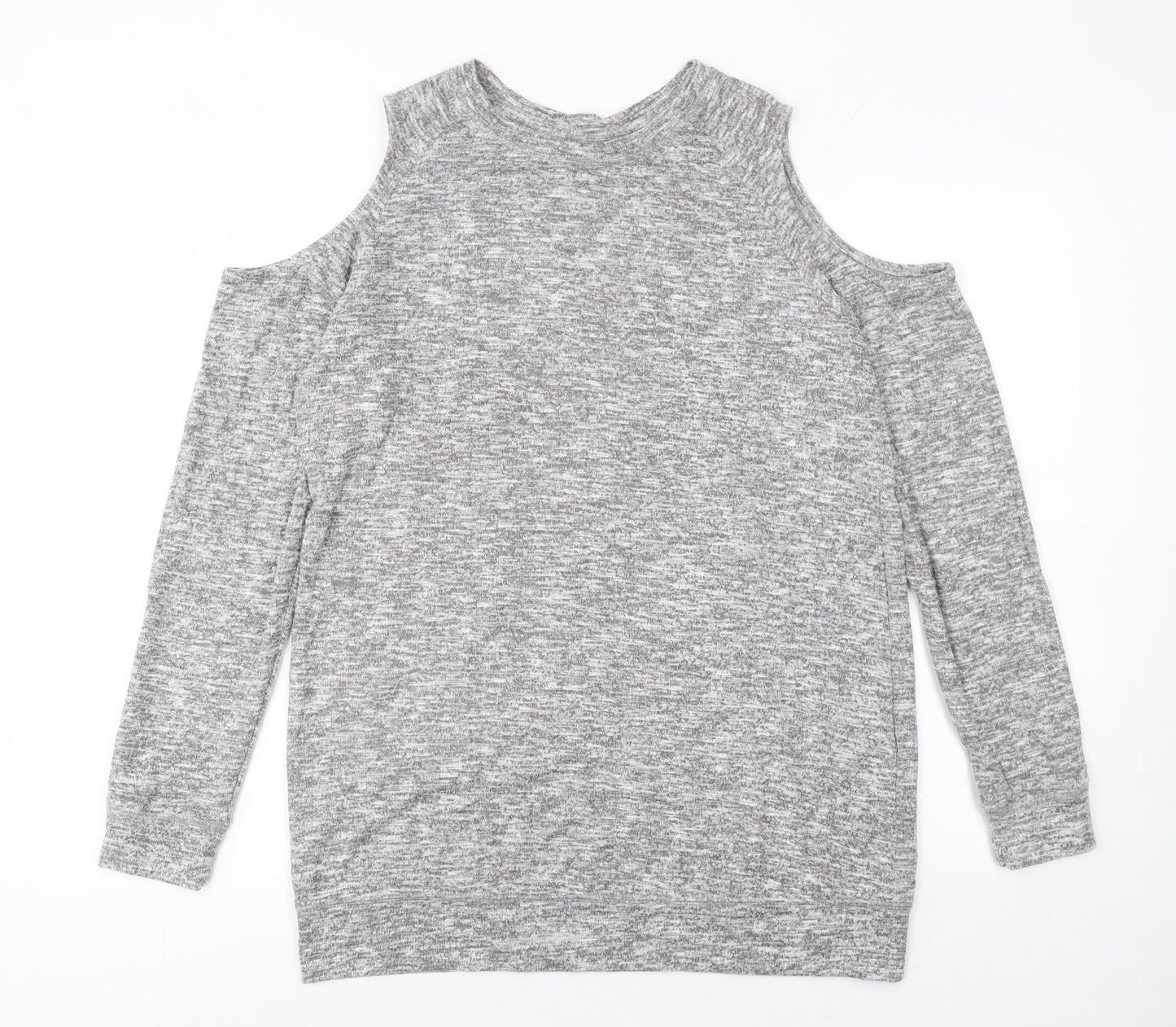 Matalan Womens Grey Cold Shoulder Knit Jumper Size 14