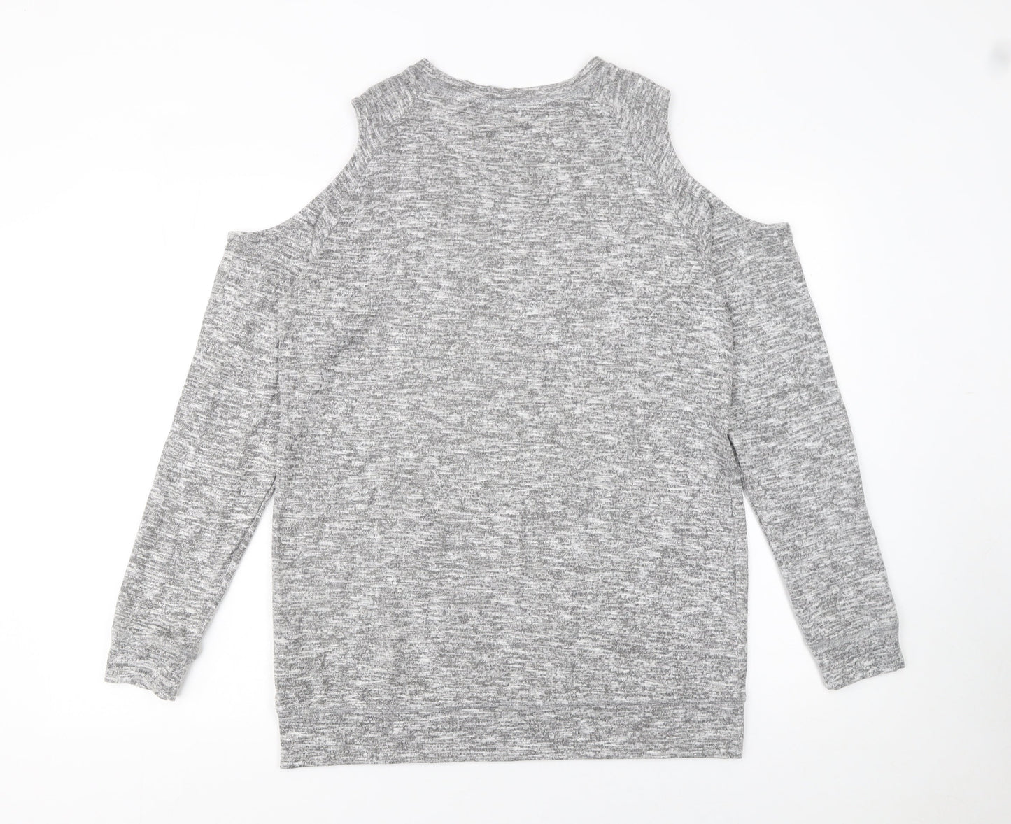 Matalan Womens Grey Cold Shoulder Knit Jumper Size 14