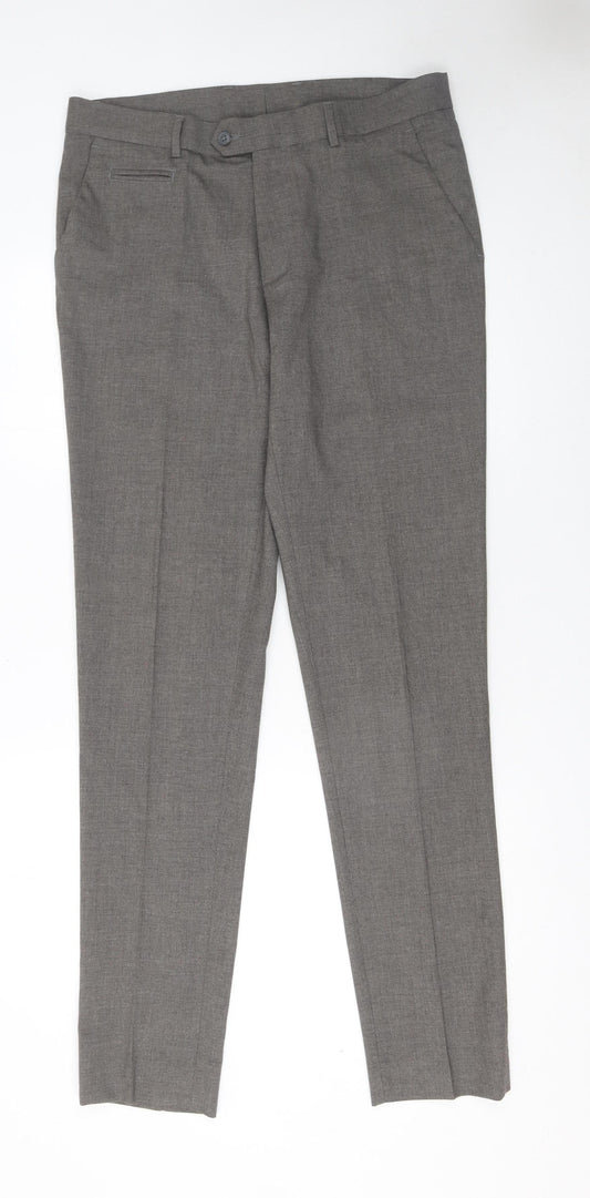 ASOS Men’s Grey Slim Fit Dress Pants 32W 34L Polyester Blend