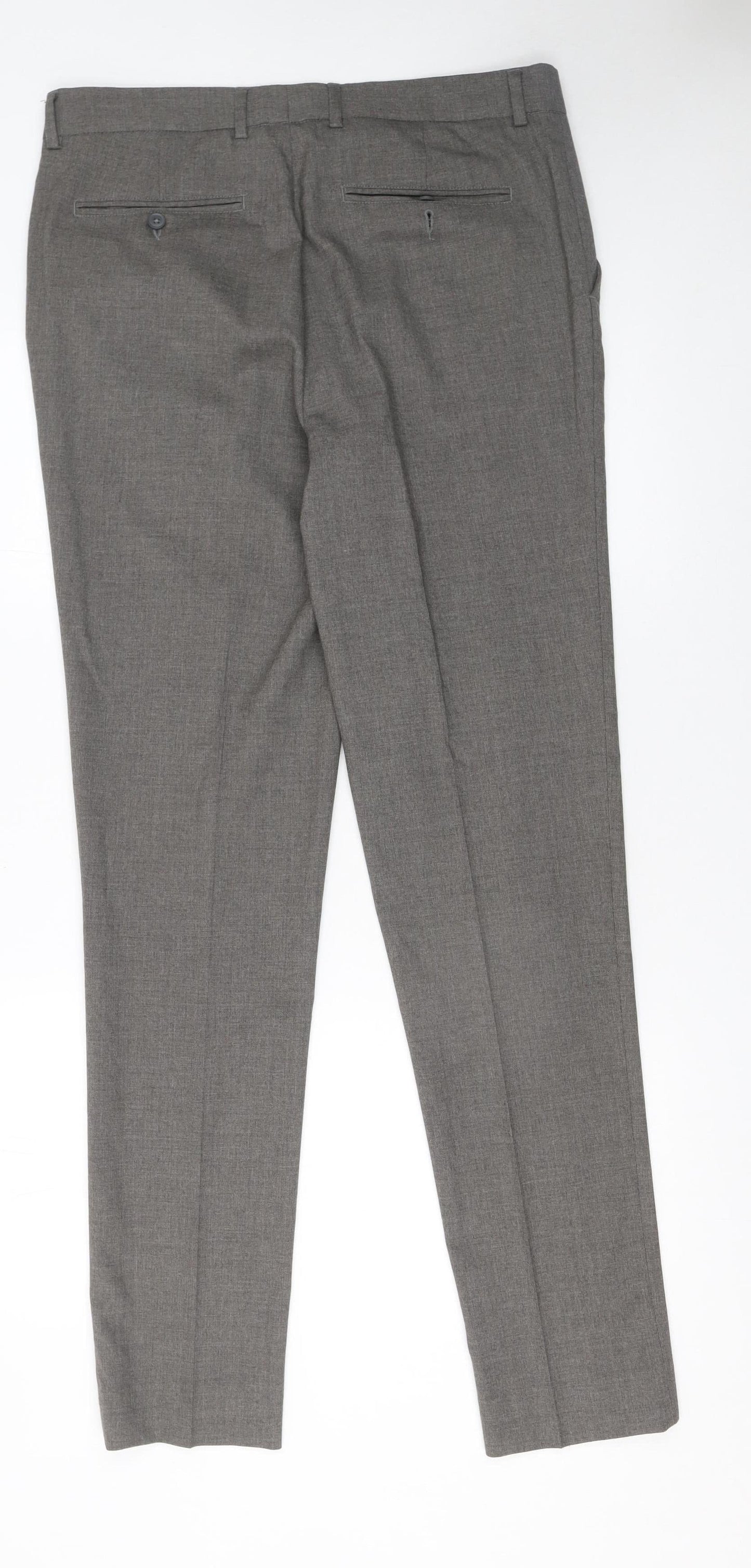 ASOS Men’s Grey Slim Fit Dress Pants 32W 34L Polyester Blend