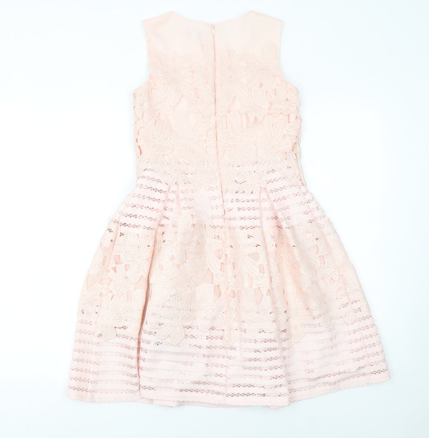 Ted Baker Girls Pink Lace Fit & Flare Party Dress Age 11 Years