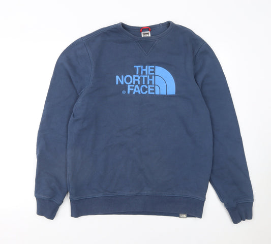 The North Face Men's Blue Crew Neck Logo Sweatshirt Size M
