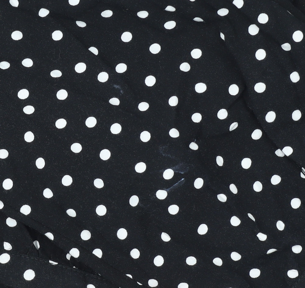 Albaray Womens Black Polka Dot 3/4 Sleeve V-Neck Blouse Size 18