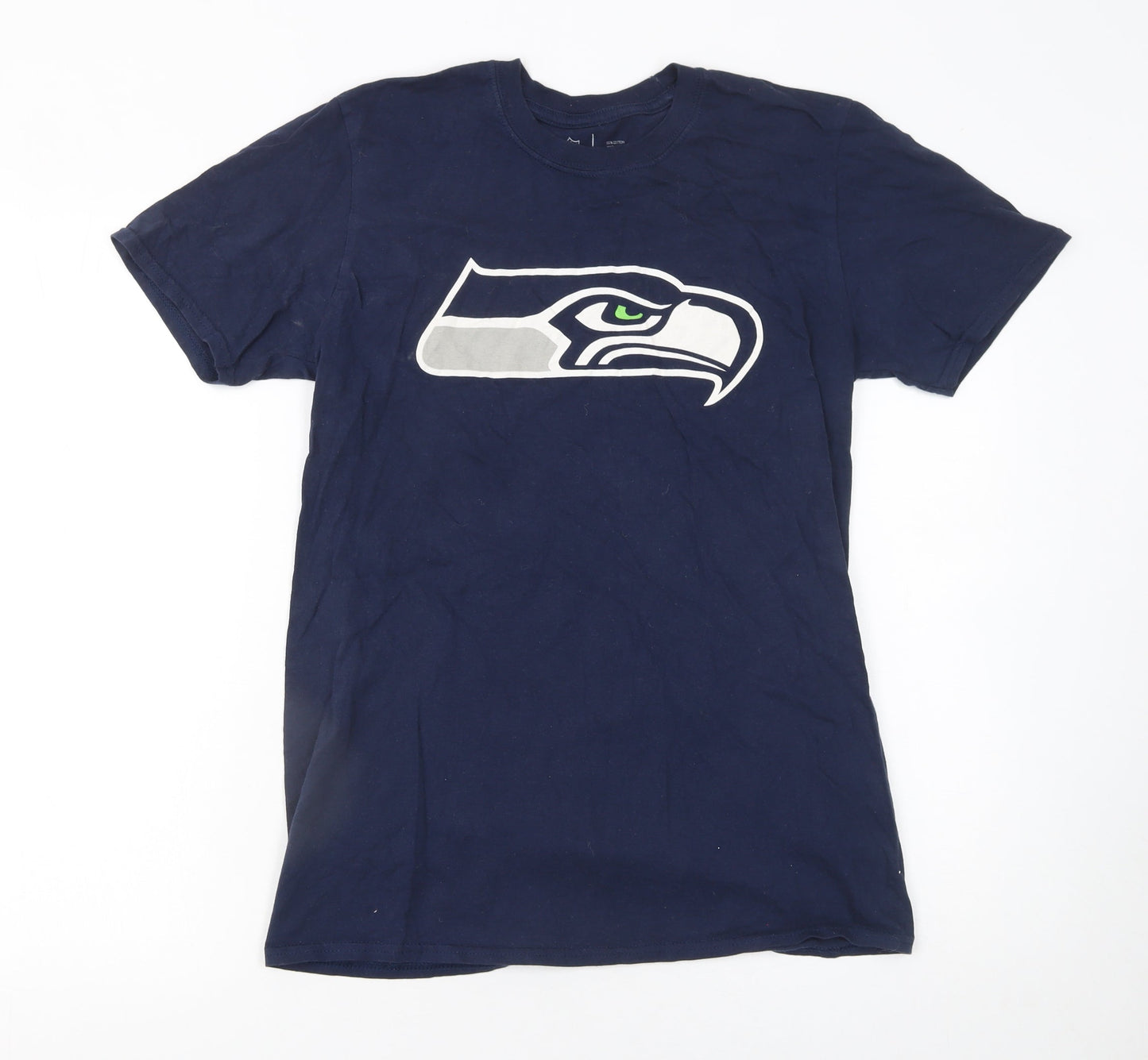 NFL Team Apparel Men's Blue Seattle Seahawks Cotton Graphic T-Shirt M