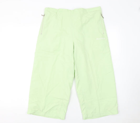 BackSwing Womens Green Size 14 Cargo Wide-Leg Sports Trousers