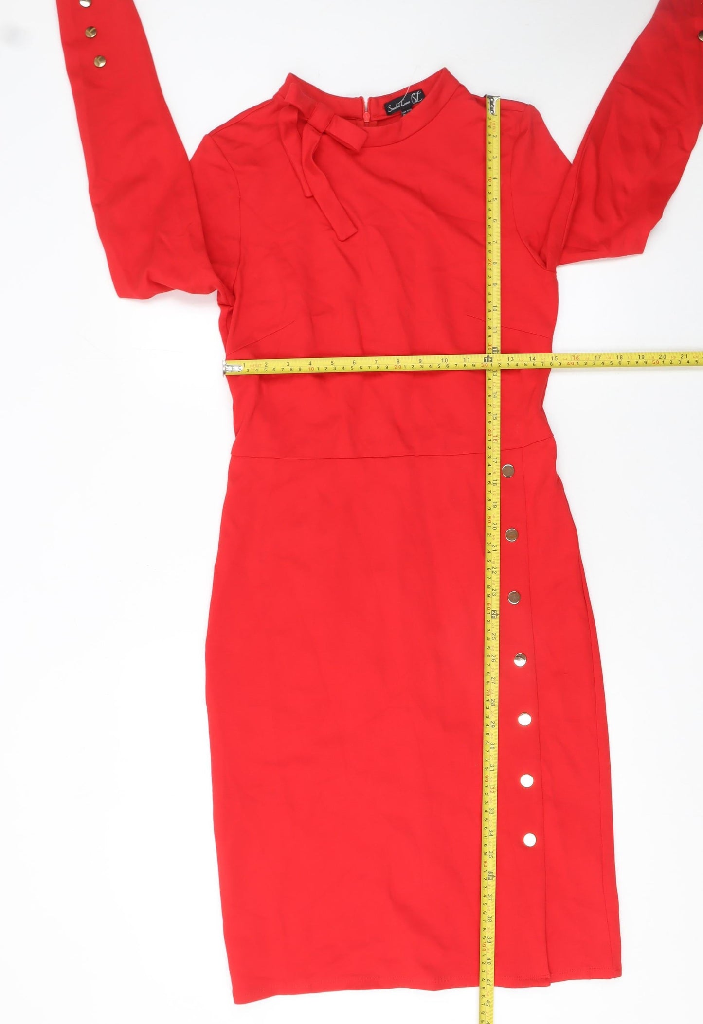 Smashed Lemon Womens Red Sheath Knee Length Dress Size 12