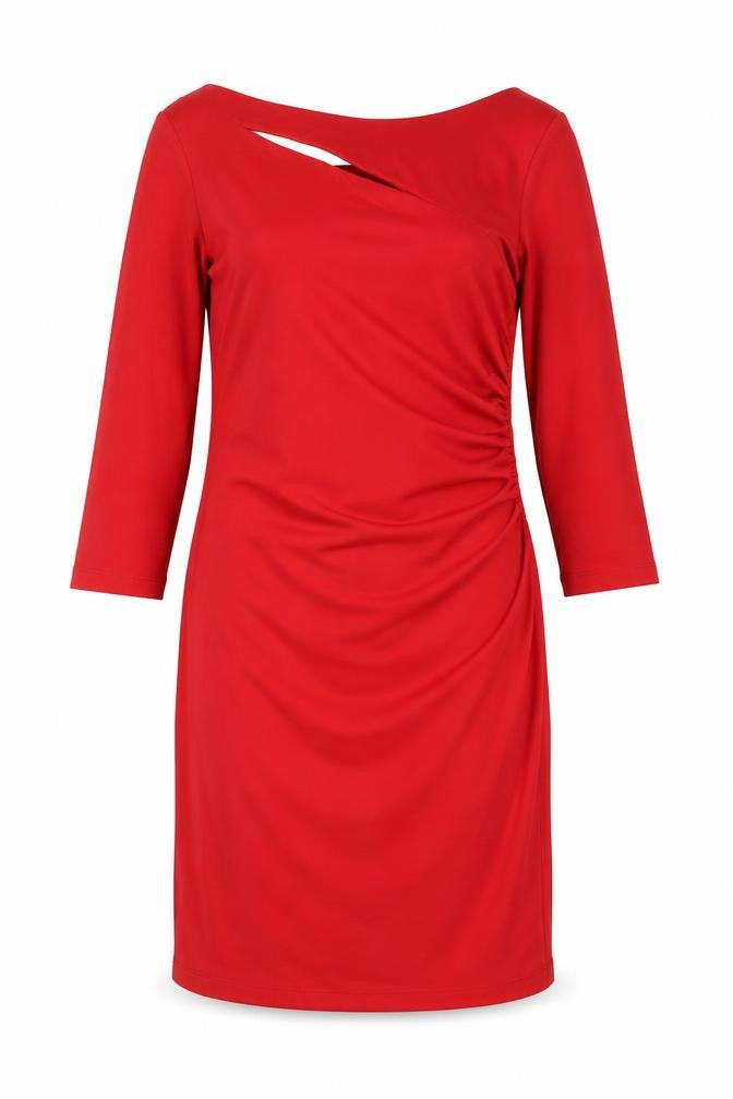 WithSleeves Women's Red Bodycon Asymmetric Knee Length Dress Size 10