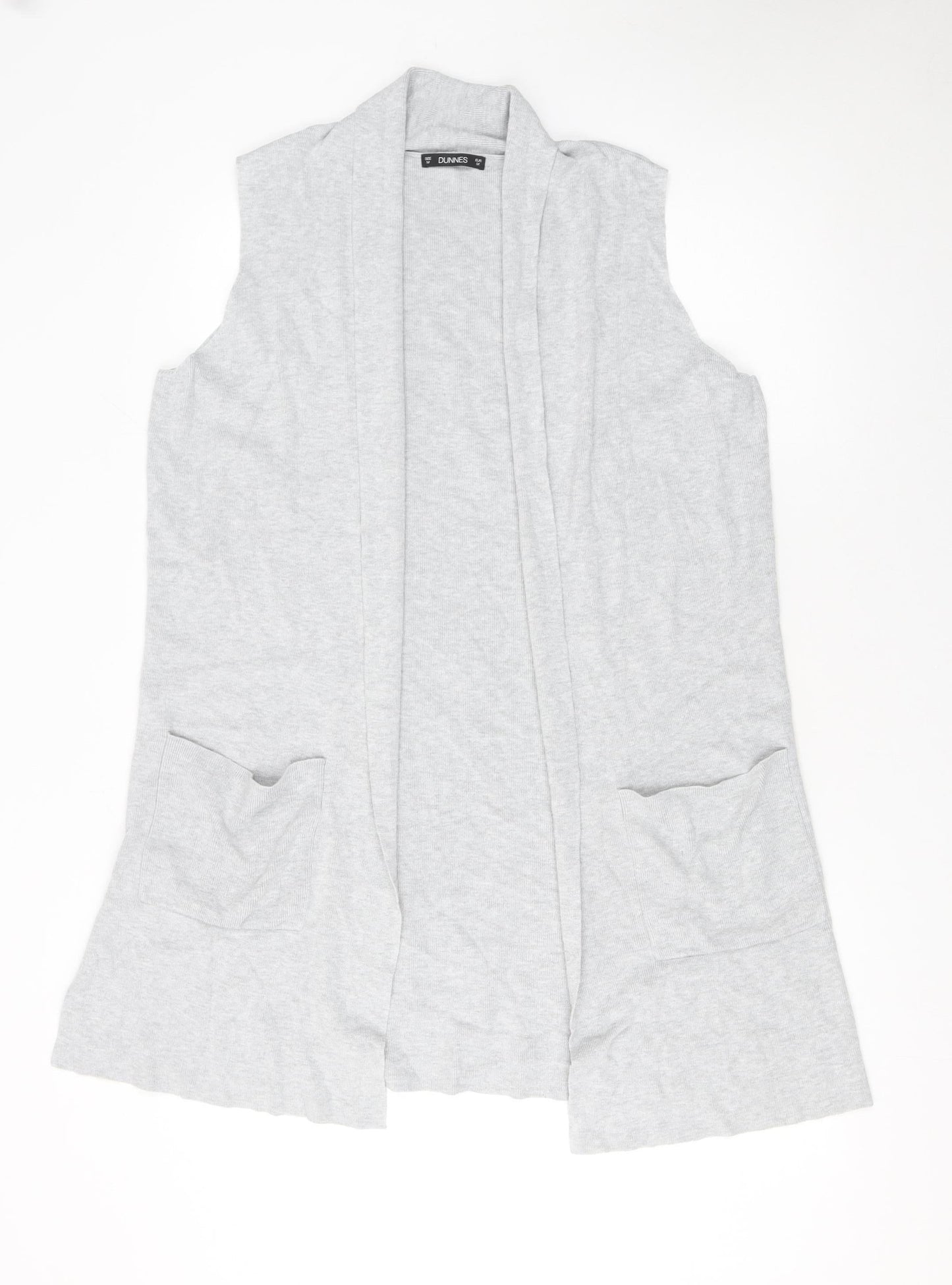 Dunnes Stores Women Grey Sleeveless Open Cardigan Size 14