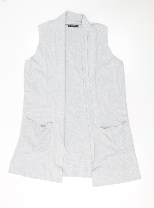 Dunnes Stores Women Grey Sleeveless Open Cardigan Size 14