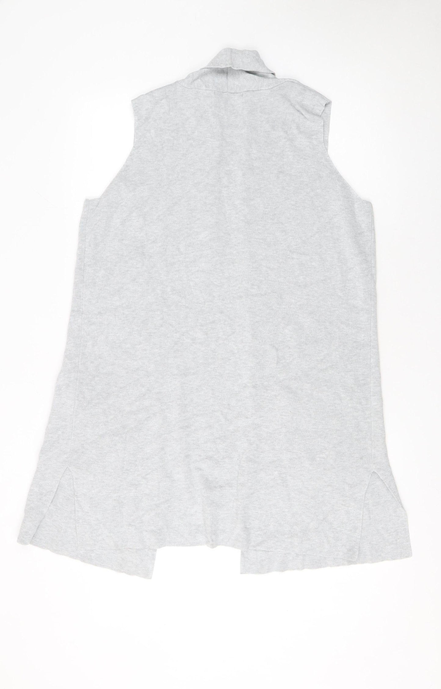 Dunnes Stores Women Grey Sleeveless Open Cardigan Size 14