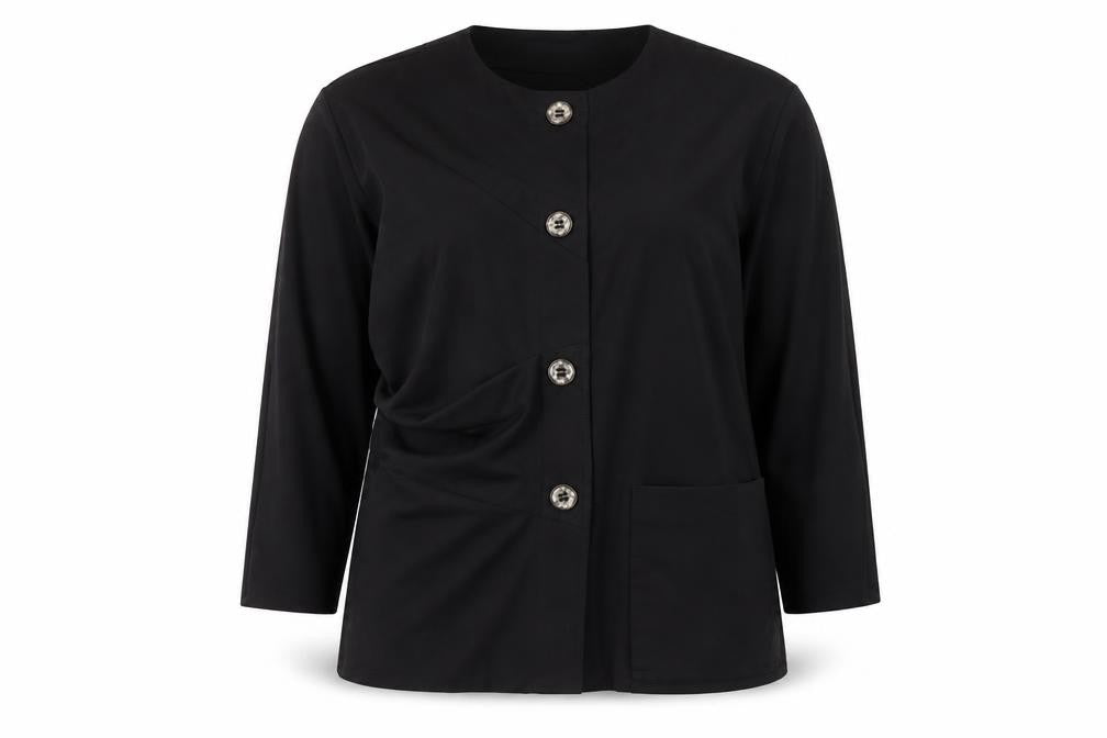 Kontrast Women Black Long Sleeve Button Blouse Size 14