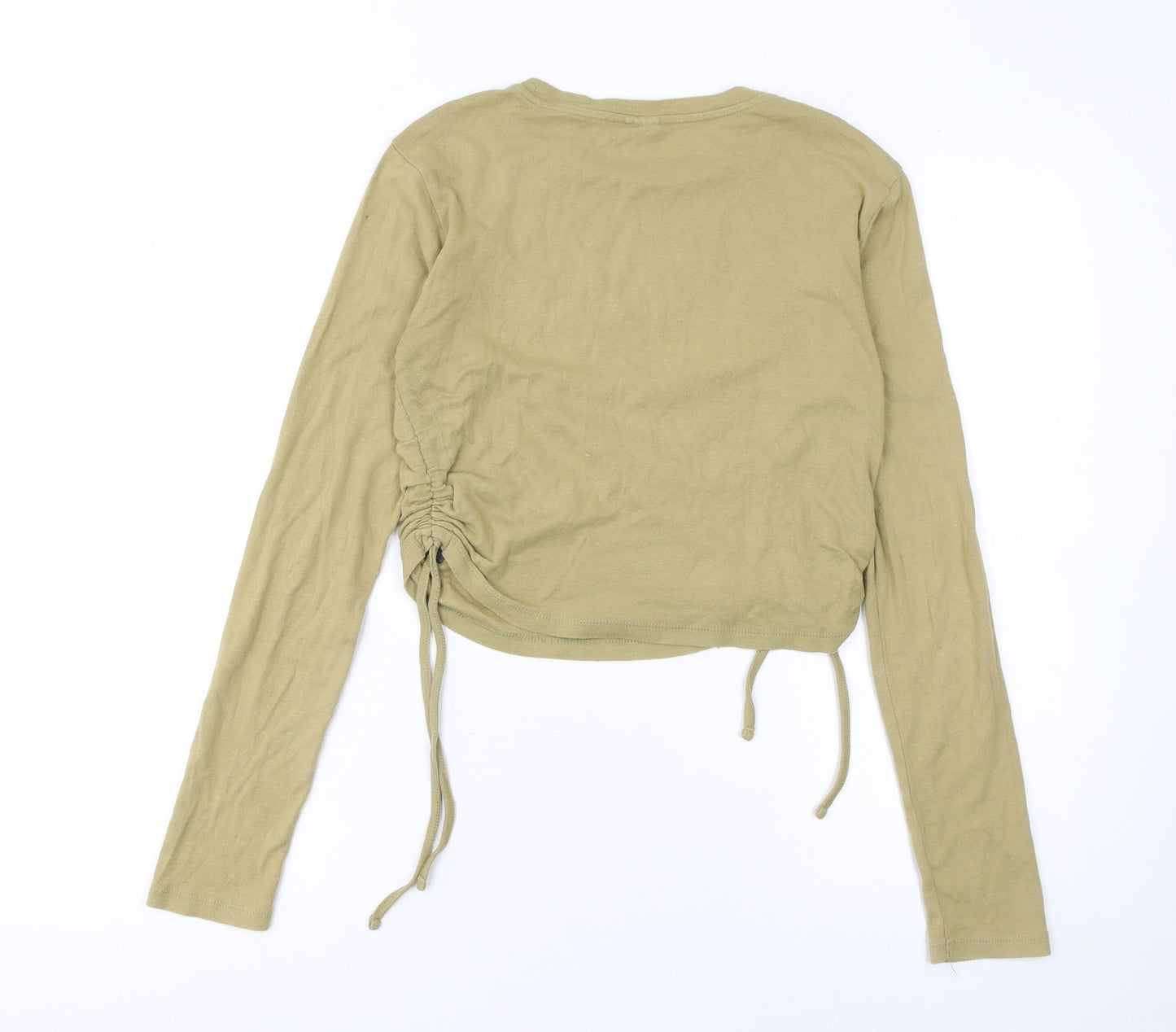 Urban Outfitters Women’s Green Cropped Butterfly Print Long Sleeve T-Shirt M