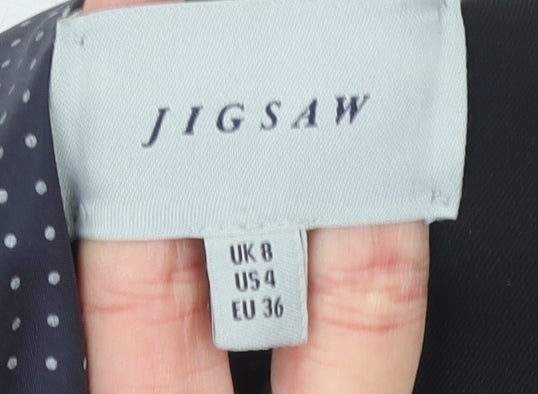 Jigsaw Women's Black Wool Blend Tailored Blazer UK 8
