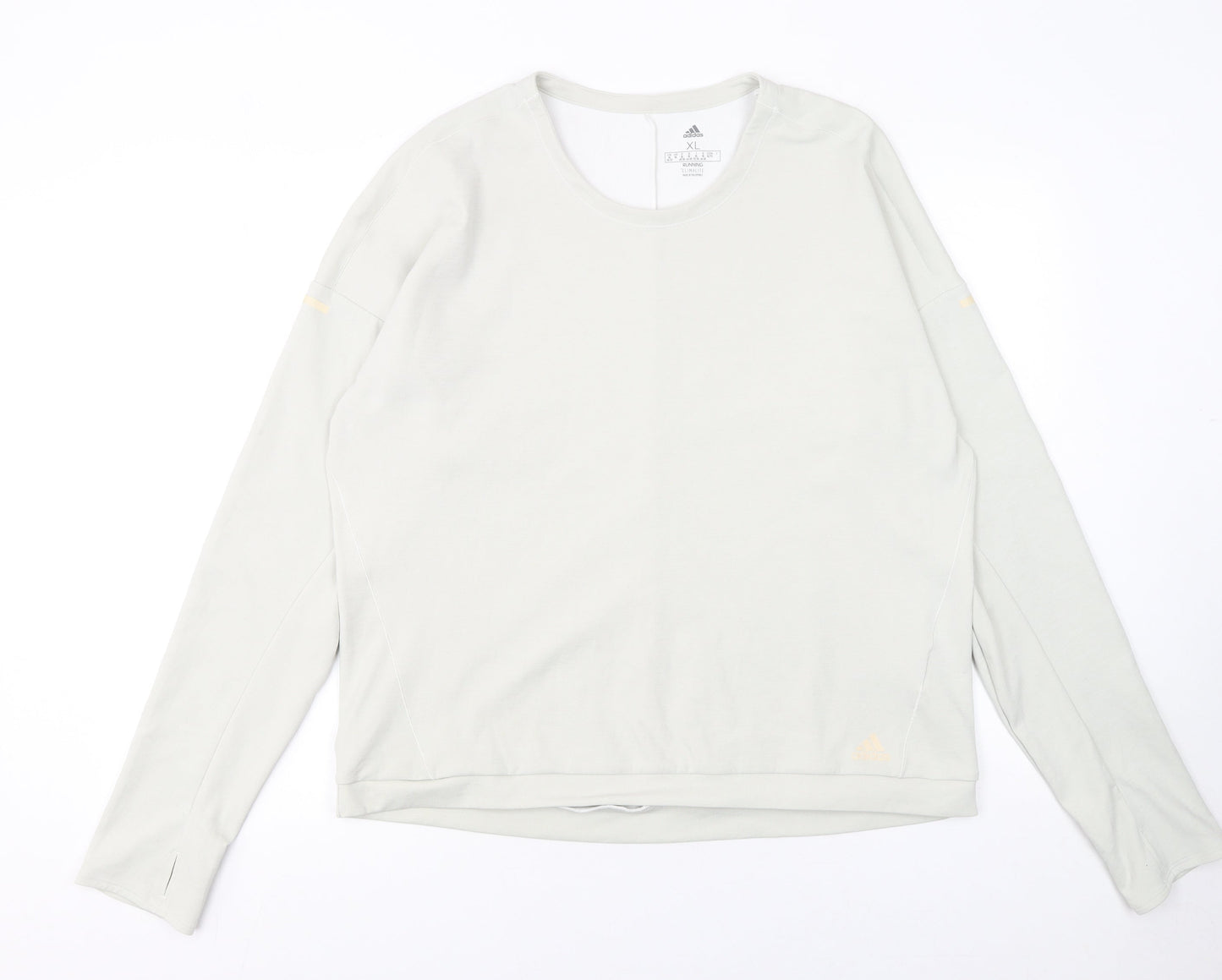 Adidas Women’s White Climalite Running Top XL Long Sleeve Sports Tee