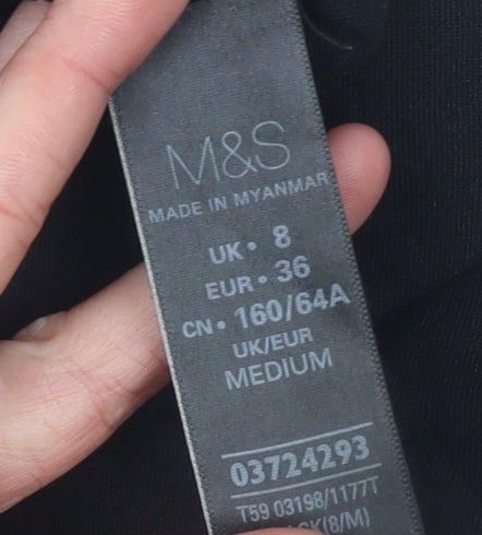 Marks and Spencer Women's Black Size 8 Straight Leg Dress Trousers