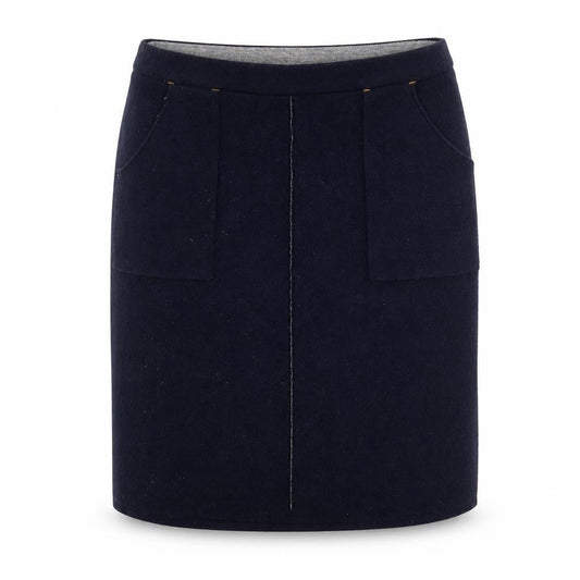 White Stuff Women’s Blue Knee Length Wool Blend Pencil Skirt Size 16