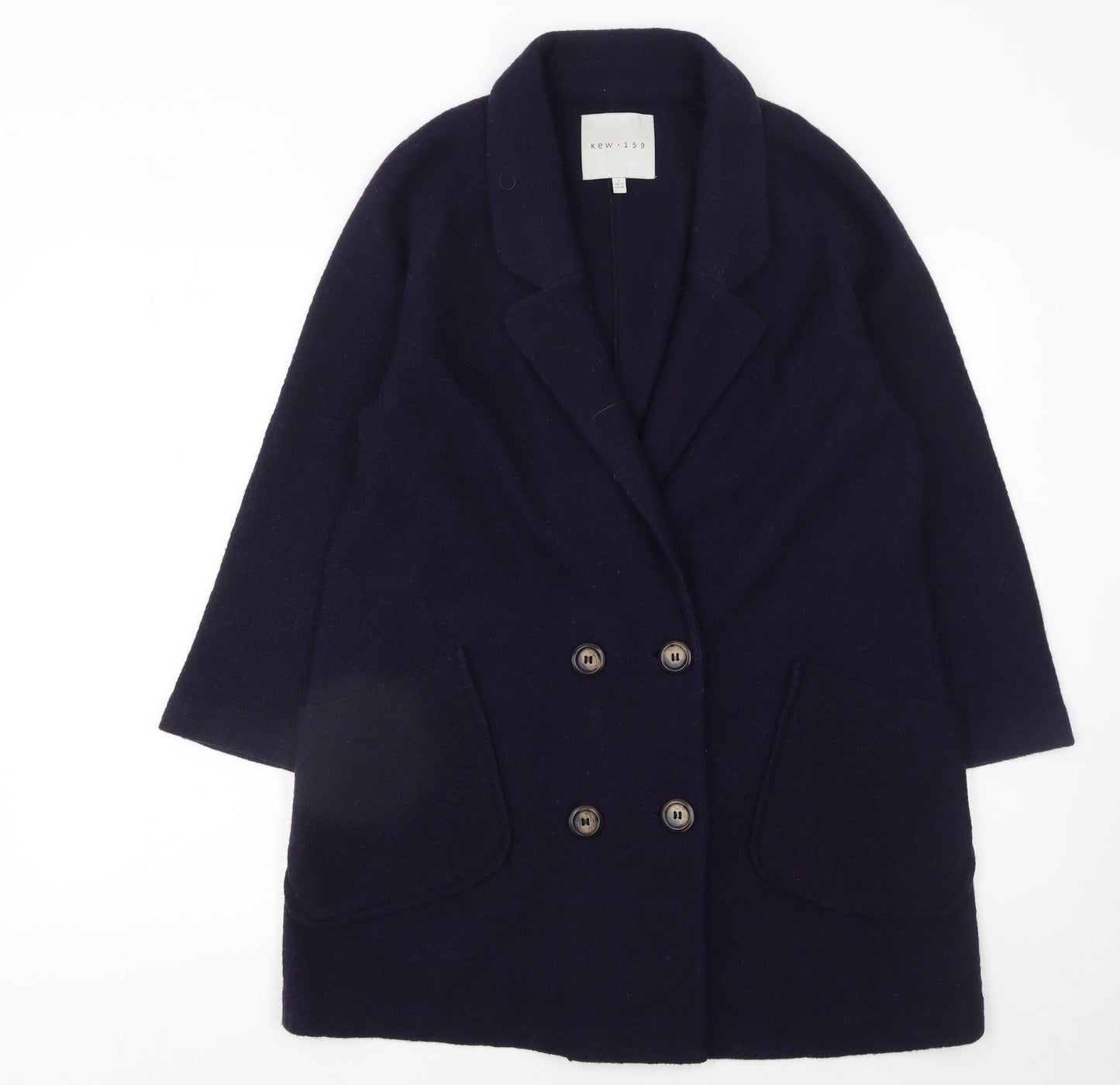 Kew 159 Women's Blue Wool Blend Double-Breasted Blazer UK 14