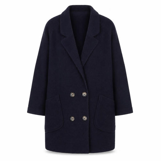Kew 159 Women's Blue Wool Blend Double-Breasted Blazer UK 14