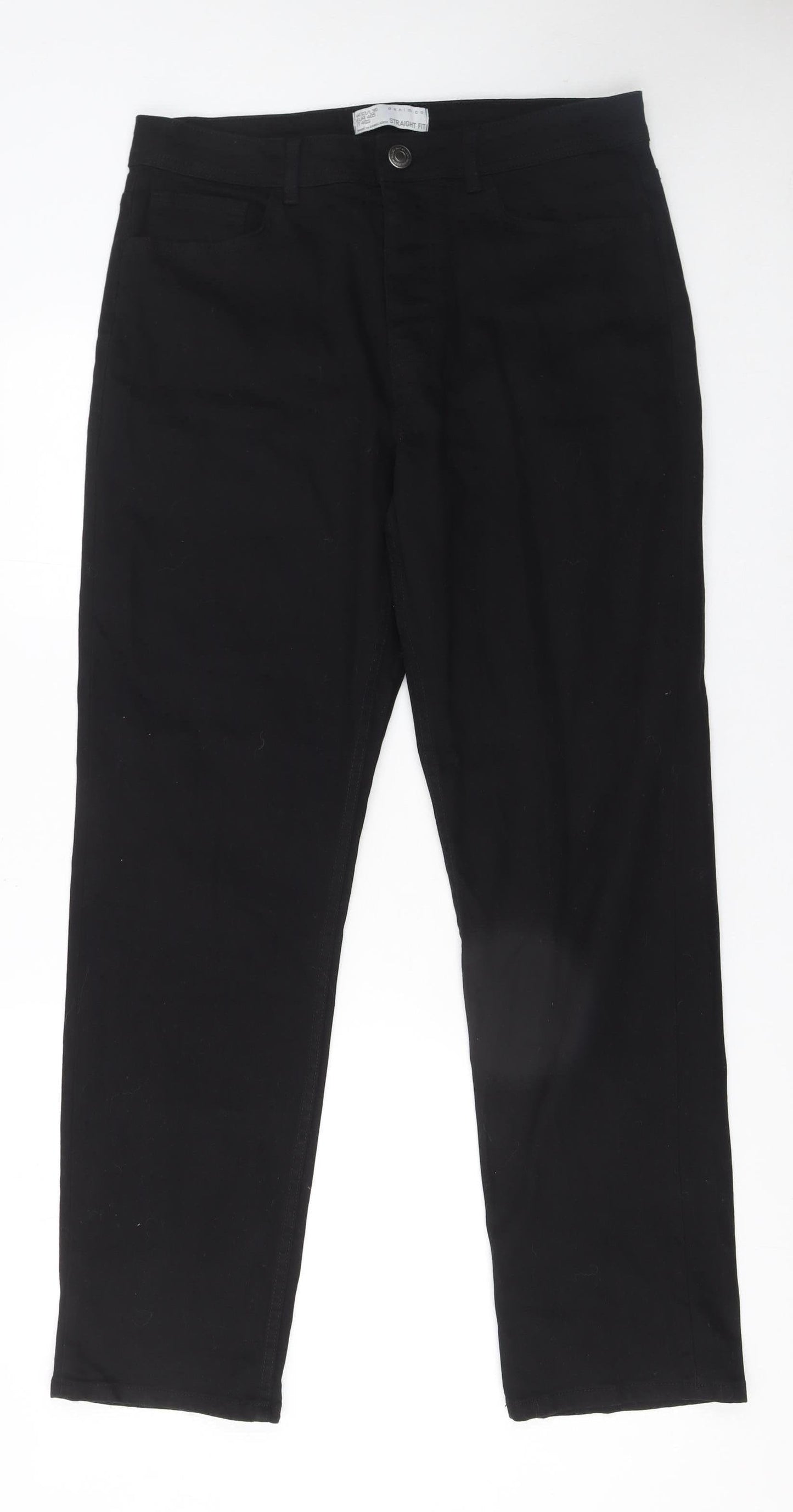 Denim Co Men’s Black Straight Fit Stretch Jeans W32 L30