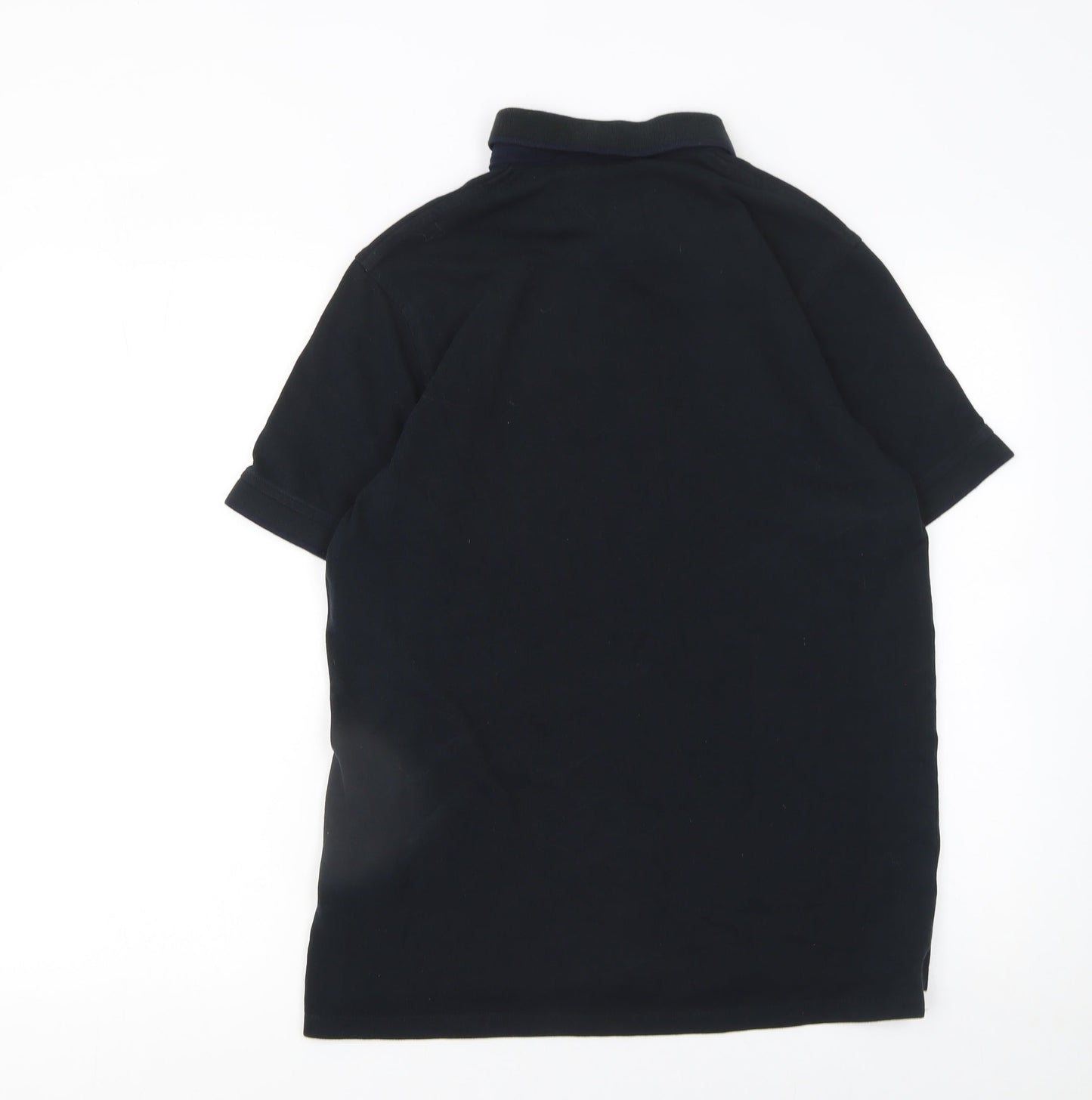 Jack & Jones Men's Black Large Cotton Short Sleeve Polo Shirt