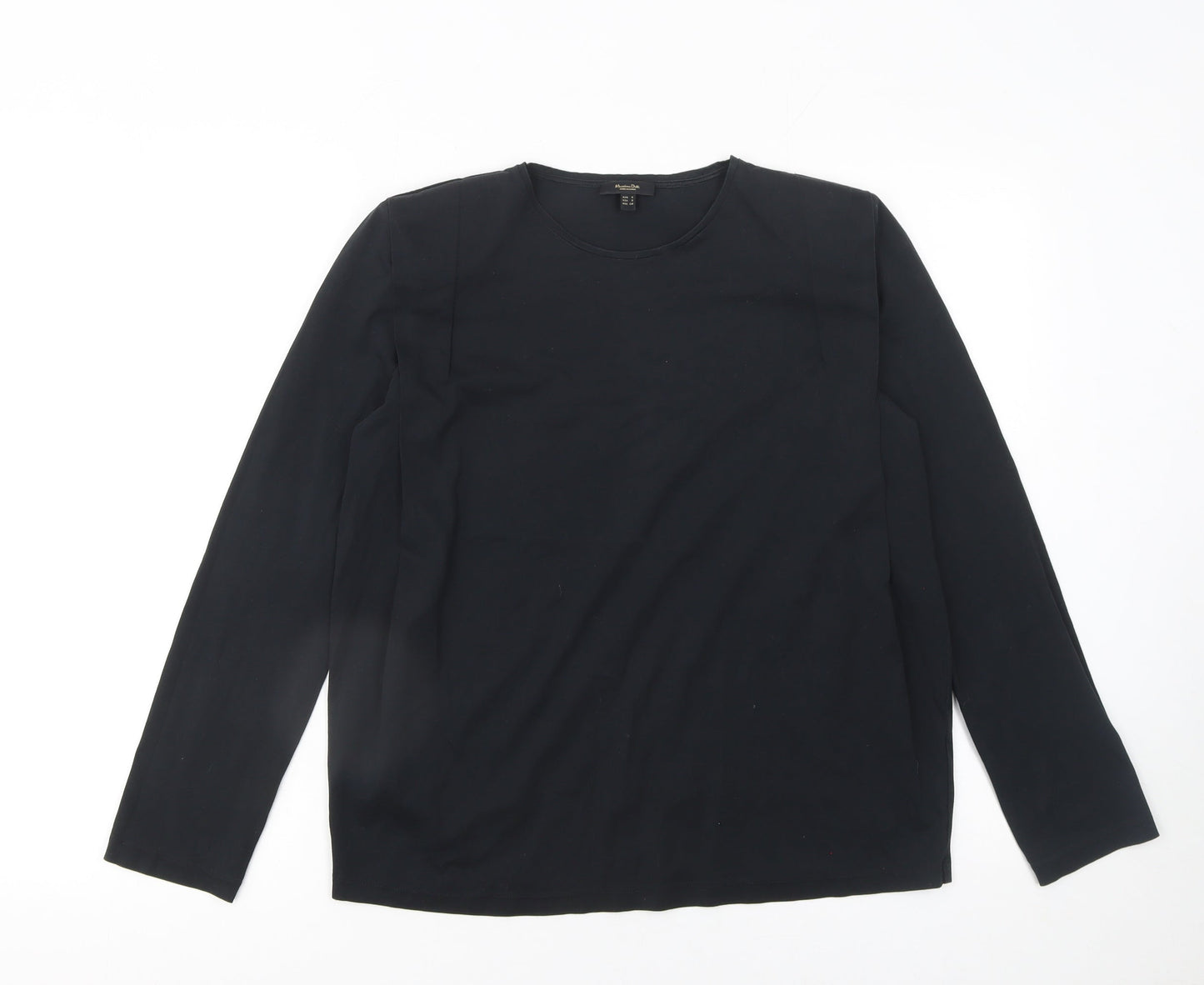 Massimo Dutti Womens Black Long Sleeve Basic Jersey T-Shirt Size S