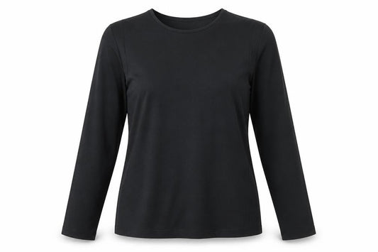 Massimo Dutti Womens Black Long Sleeve Basic Jersey T-Shirt Size S