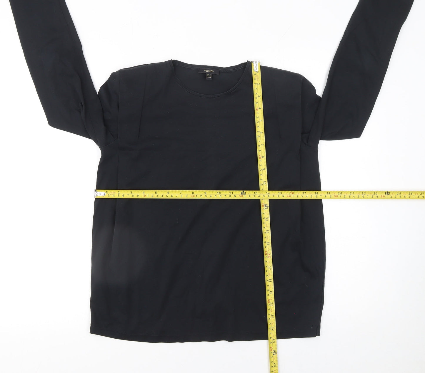 Massimo Dutti Womens Black Long Sleeve Basic Jersey T-Shirt Size S