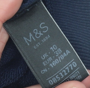 Marks and Spencer Women's Navy Sweatshirt UK 10 LA MODE Cotton Blend