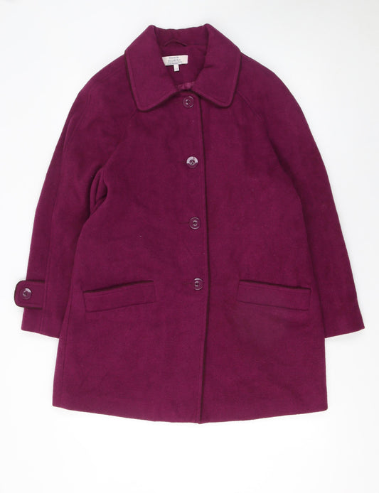 Honor Millburn Women’s Purple Wool Blend Mid-Length Coat Size 12