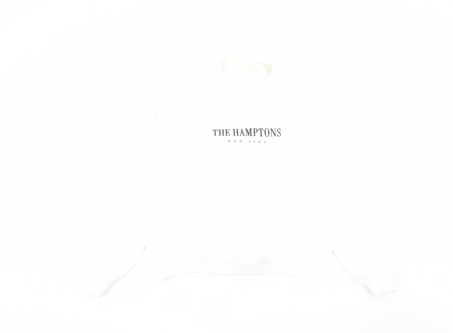 H&M Womens White The Hamptons New York Cotton Blend Sweatshirt M