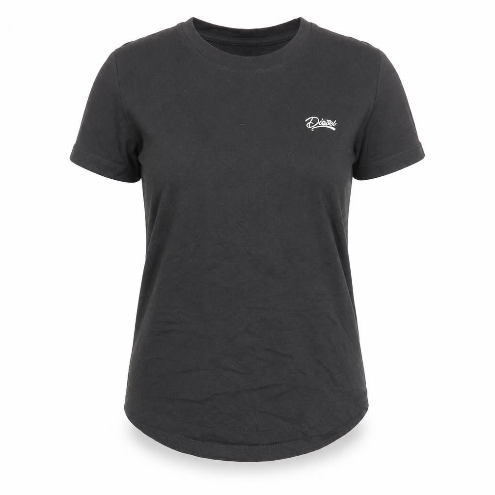 Diesel Womens Black Slim Fit Basic Cotton T-Shirt Medium