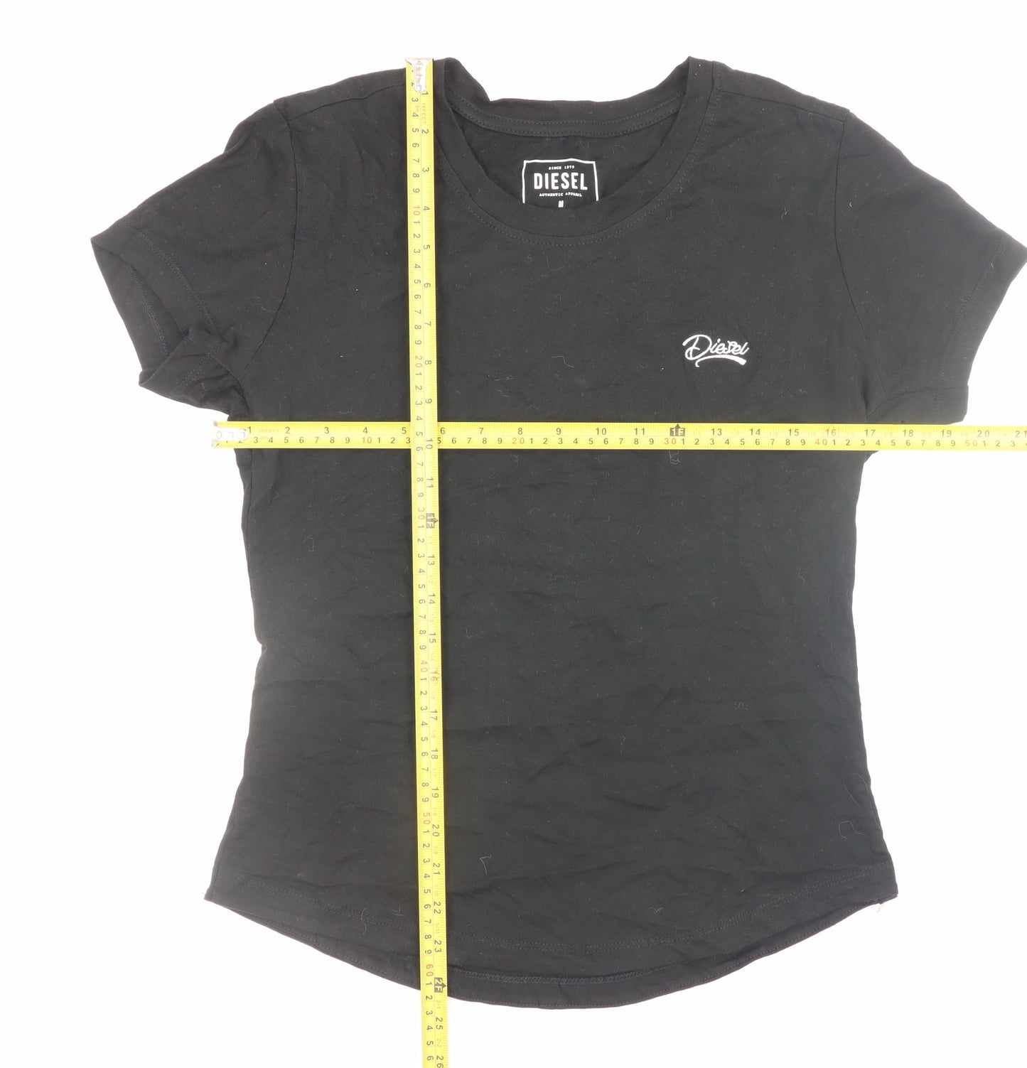 Diesel Womens Black Slim Fit Basic Cotton T-Shirt Medium